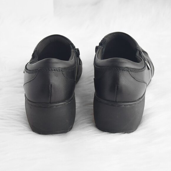 Clark’s Collection Channing Ann Leather Zip Comfort slip-on Loafers Size 8 - Picture 4 of 5
